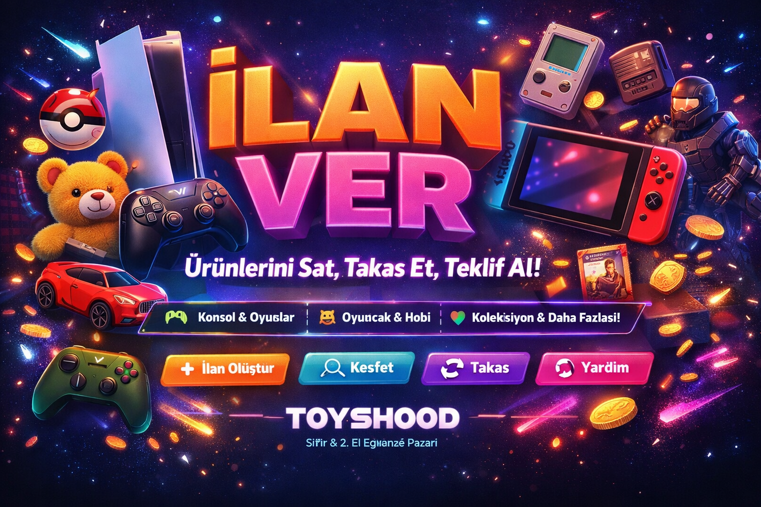 Toyshood koleksiyon neon banner